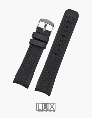 Smooth Silicone Rubber Dive Watch Strap with Curved End by LUX