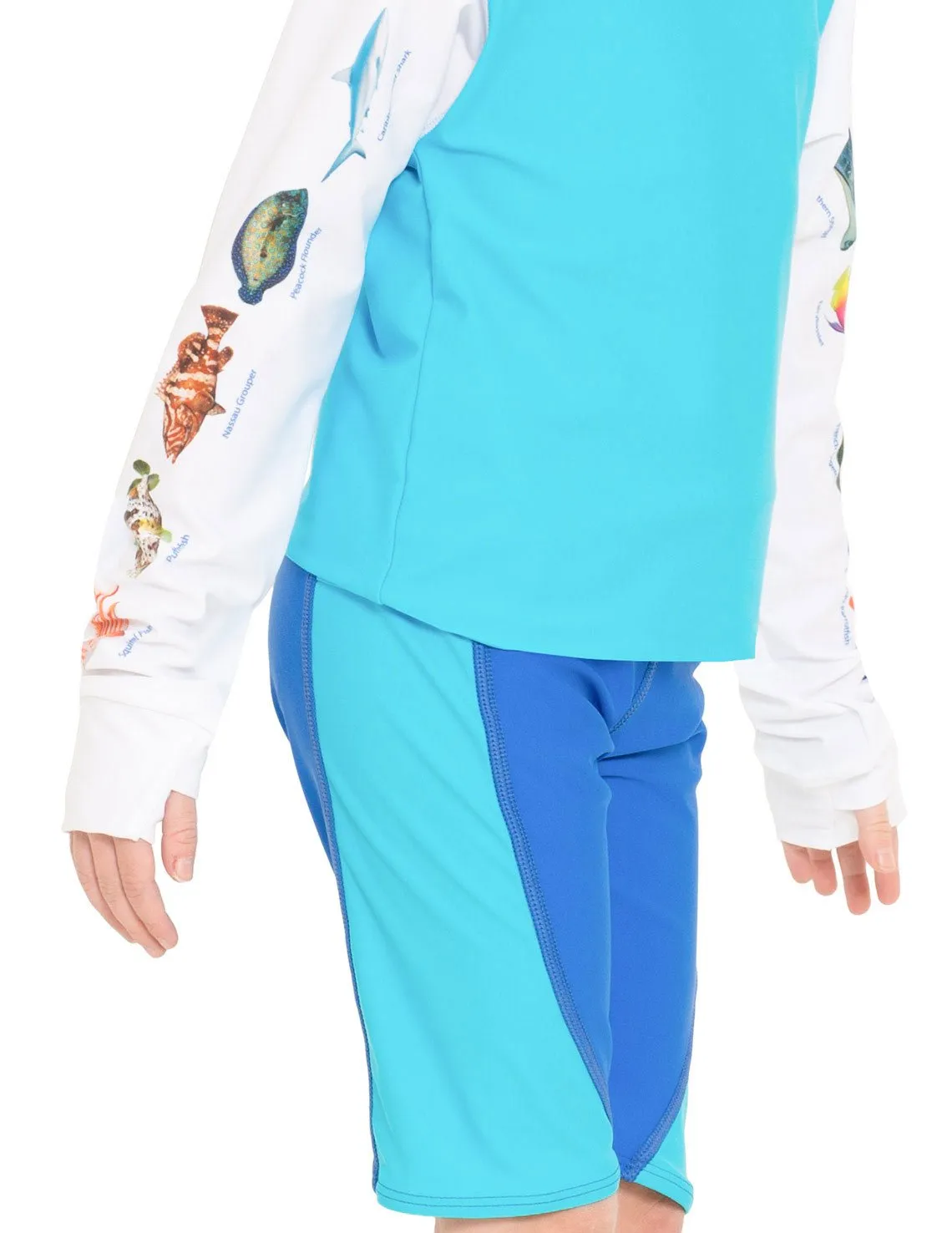 Snorkel Caribbean Fish ID Rash Guard - Neon Green