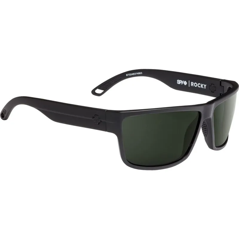 Spy Rocky Sunglasses - Matte Black - Happy Gray Green Polar