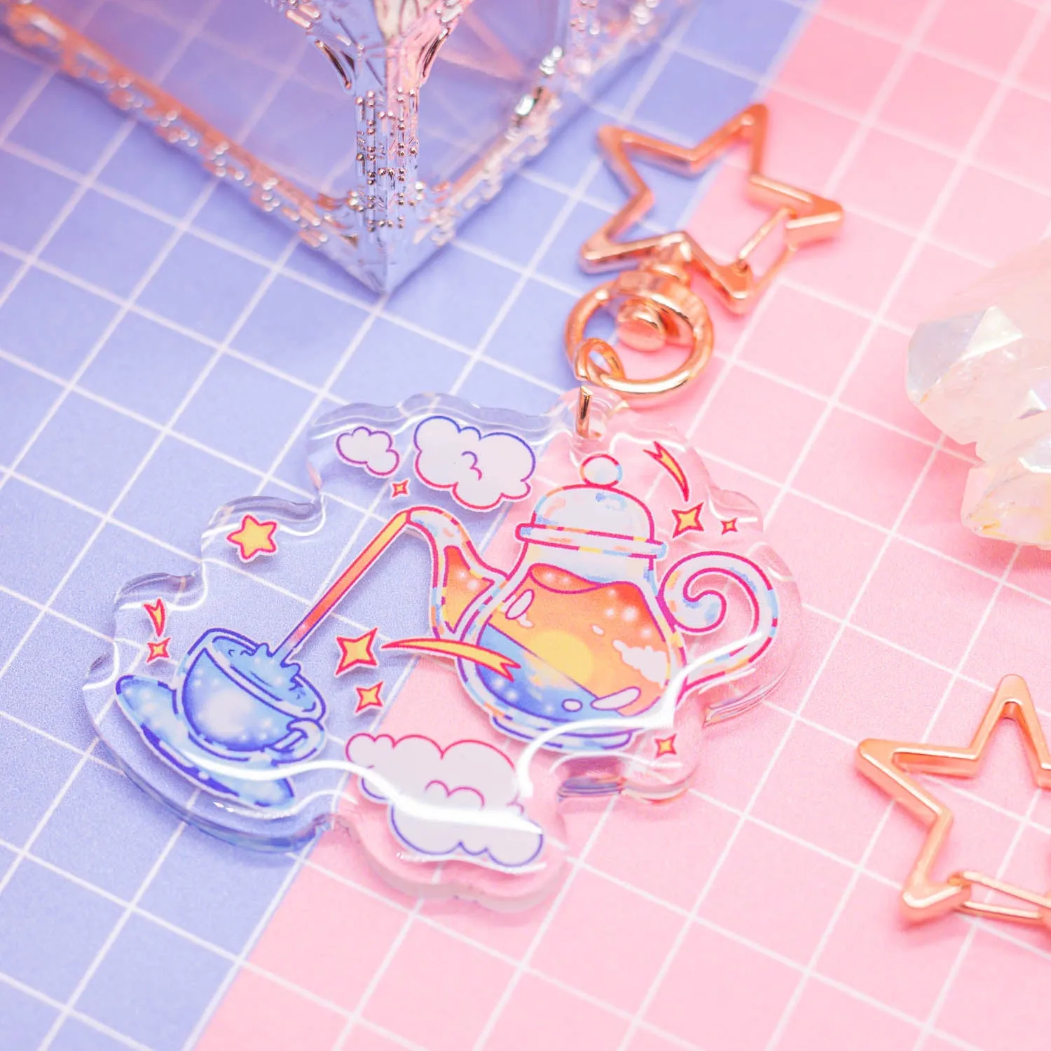 Sunset Tea - acrylic charm / keychain