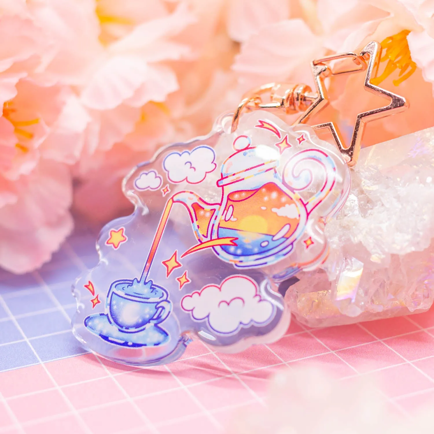 Sunset Tea - acrylic charm / keychain