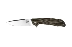 Tassie Tiger Folding Pocket Knife with G10 Handle, 89mm drop point D2 Blade