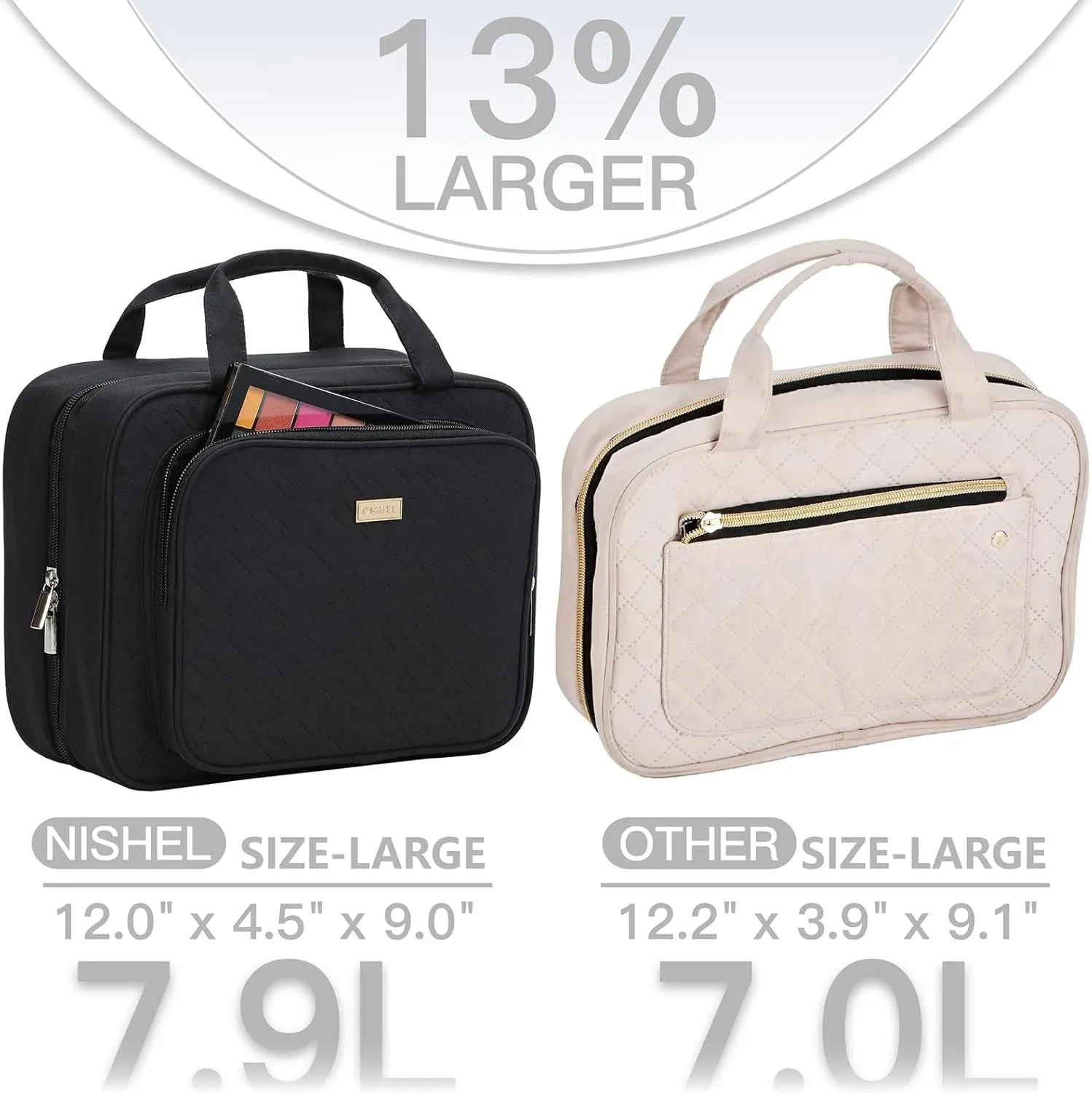 Travel Makeup Toiletry Bag for Women With Hook
