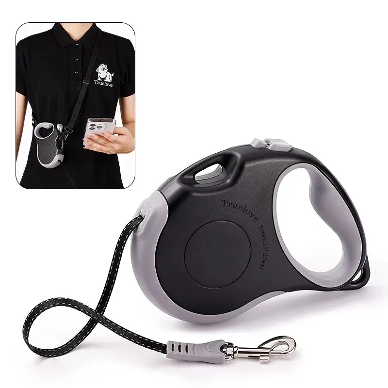 True Love Retractable Dog Leash TLL5001 - Suitable for Medium and Small Dogs -  Black