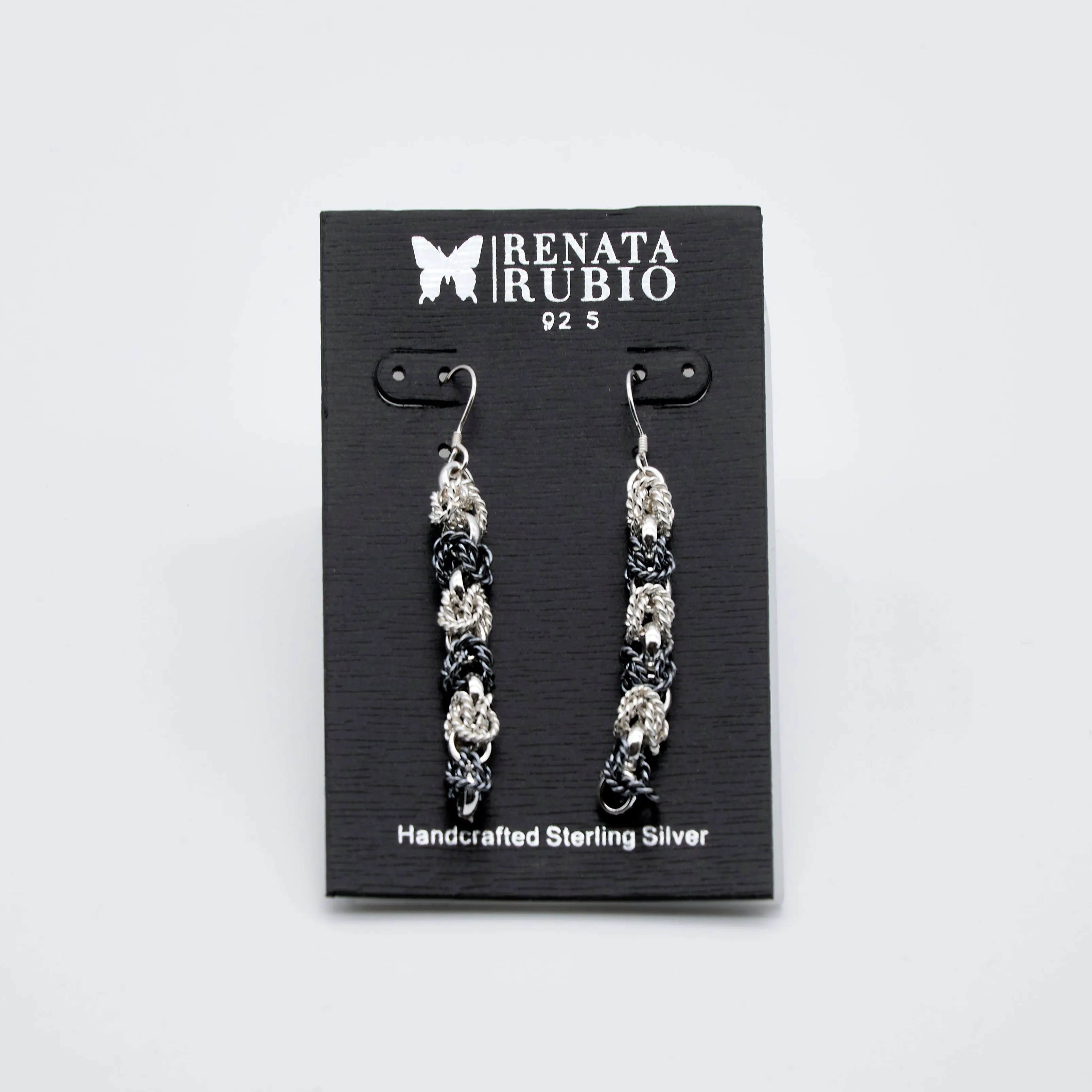 Two Tone Byzantine Set of Sterling Silver Necklace, Bracelet and Earrings