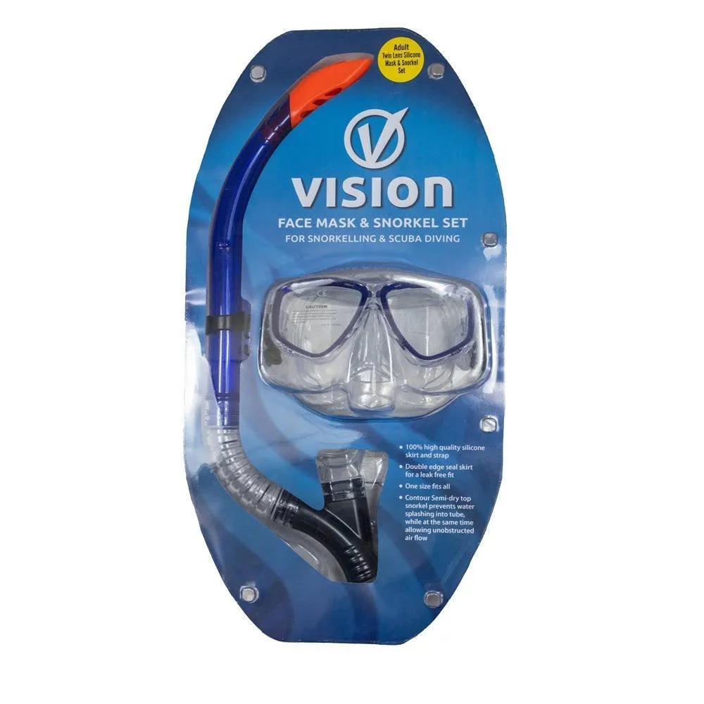 Vision Dive Adult Silicone Mask & Snorkel Set