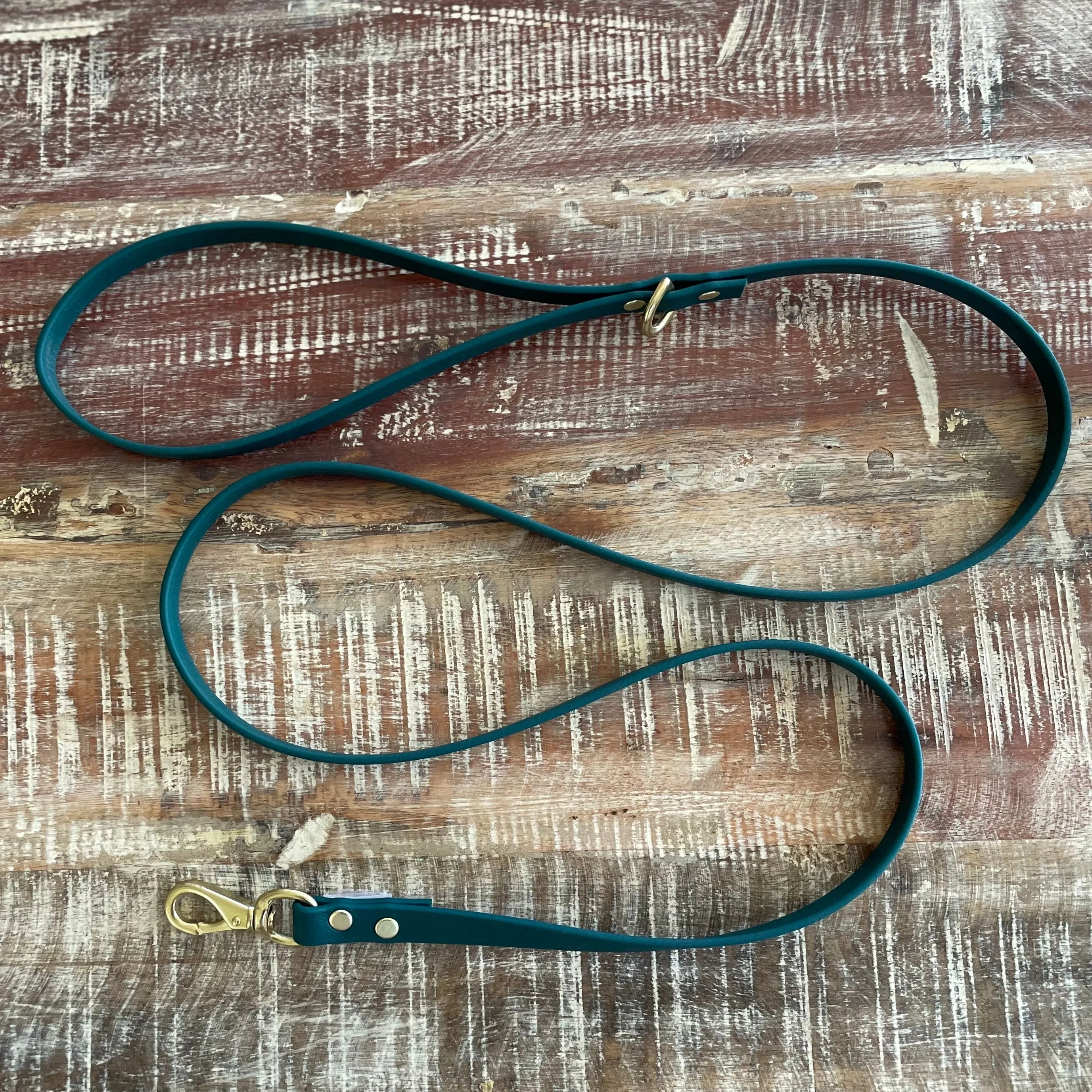 Waterproof Leash (Lightweight) : Forest   Brass