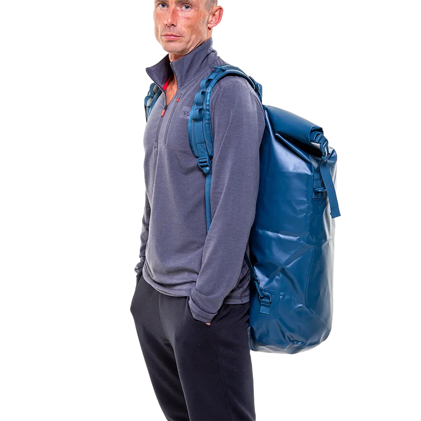 Waterproof Roll Top Dry Bag Backpack - Deep Blue