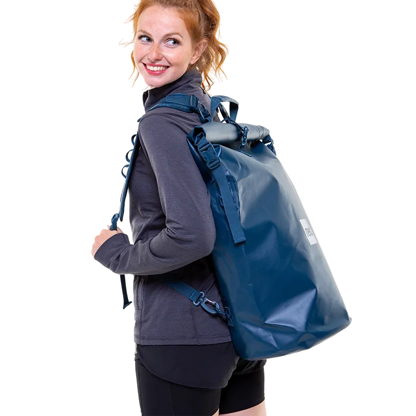 Waterproof Roll Top Dry Bag Backpack - Deep Blue