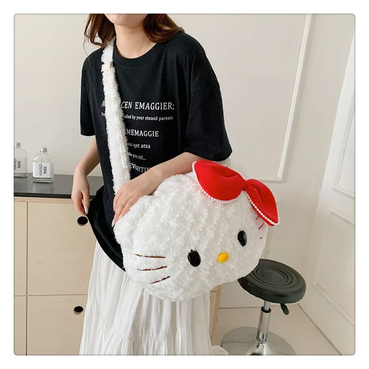 Women's Plush Rabbit Big Face Cute Duffy Crossbody Bags