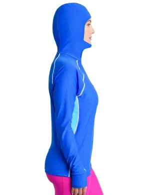 Women's Snorkel Hoodie Long Sleeve Rash Guard - Royal / Hawaii