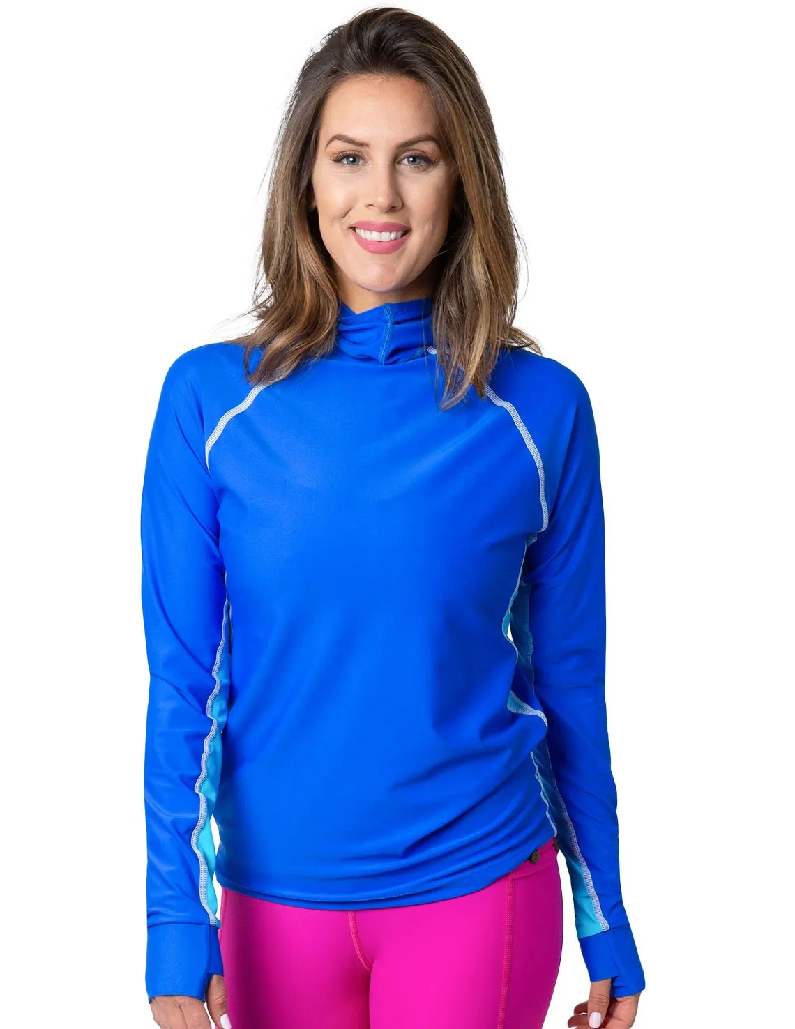Women's Snorkel Hoodie Long Sleeve Rash Guard - Royal / Hawaii