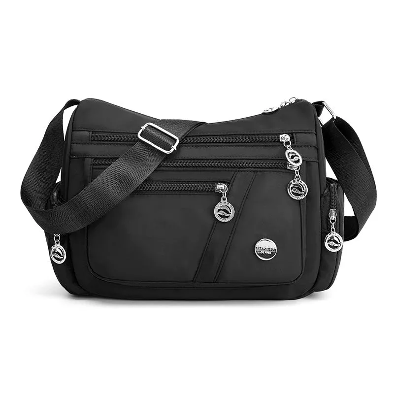 Women's Waterproof Nylon Cloth Canvas Diagonal Mom Crossbody Bags