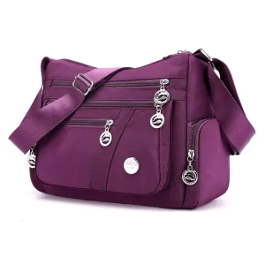Women's Waterproof Nylon Cloth Canvas Diagonal Mom Crossbody Bags