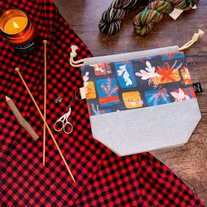 *Wrapped With Care*  Zippered Knitting Project Bag